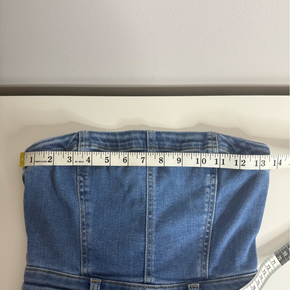 Pilcro - The Madi Front-Slit Denim Dress Strapless Western Boho - XSP - Picture 12 of 15